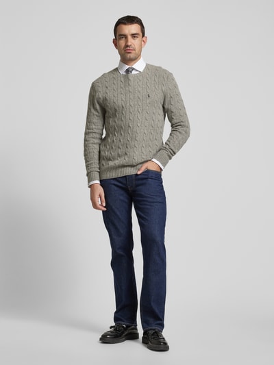 Peek & Cloppenburg Polo Ralph LaurenPullover mit Logo-Stitching in dunkelgrau