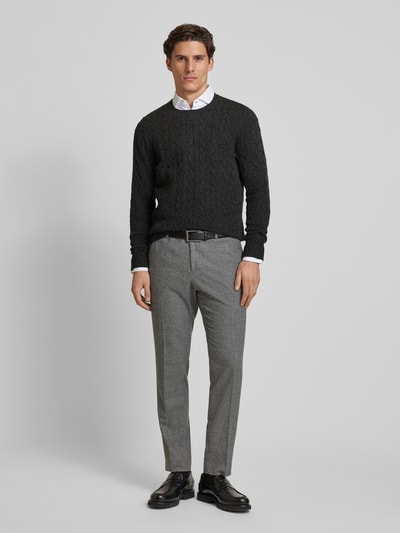 Peek & Cloppenburg Polo Ralph LaurenPullover mit Logo-Stitching in dunkelgrau melange