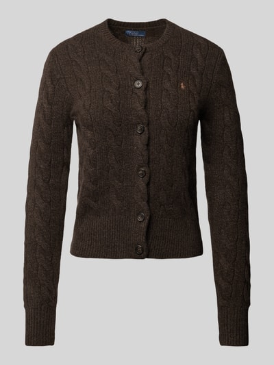 Peek & Cloppenburg Polo Ralph LaurenRegular Fit Cardigan Mit Zopfmuster Modell 'CASH' In Dunkelbraun