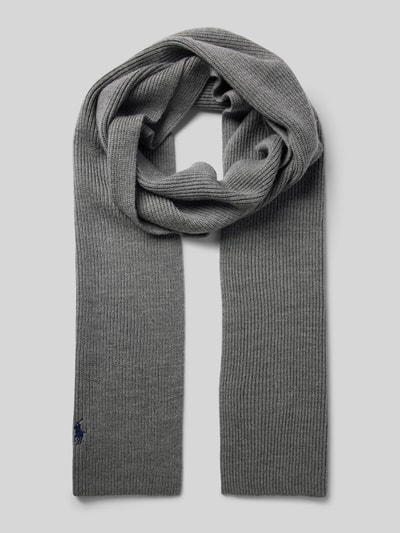 Peek & Cloppenburg Polo Ralph LaurenSchal aus Wolle mit Label-Stickerei in silber