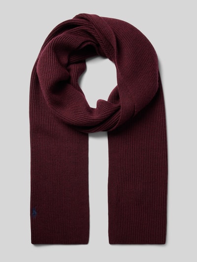 Peek & Cloppenburg Polo Ralph LaurenSchal aus Wolle mit Label-Stickerei in bordeaux