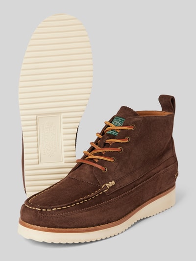 Peek & Cloppenburg Polo Ralph LaurenSchnürboots Aus Leder Mit Ziernaht Modell 'RANGER' In Dunkelbraun