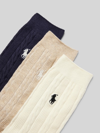 Peek & Cloppenburg Polo Ralph LaurenSocken Mit Zopfmuster Im 3er-Pack In Dunkelblau