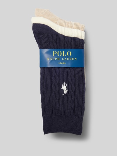 Peek & Cloppenburg Polo Ralph LaurenSocken Mit Zopfmuster Im 3er-Pack In Dunkelblau