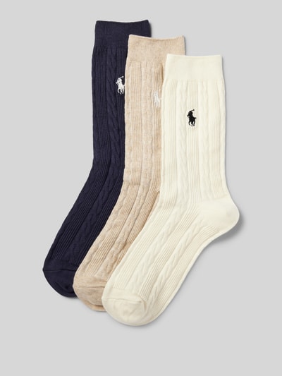 Peek & Cloppenburg Polo Ralph LaurenSocken mit Zopfmuster im 3er-Pack in dunkelblau