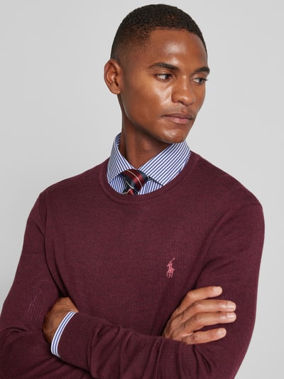 Peek & Cloppenburg Polo Ralph LaurenStrickjacke Mit Logo-Stitching In Bordeaux
