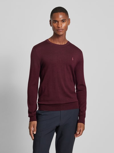 Peek & Cloppenburg Polo Ralph LaurenStrickjacke Mit Logo-Stitching In Bordeaux