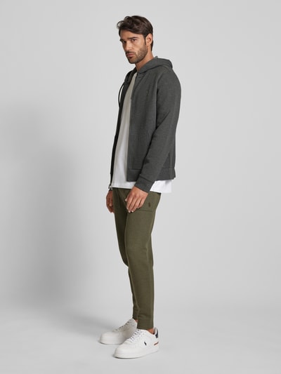 Peek & Cloppenburg Polo Ralph LaurenSweatjacke mit Logo-Stitching in graphit