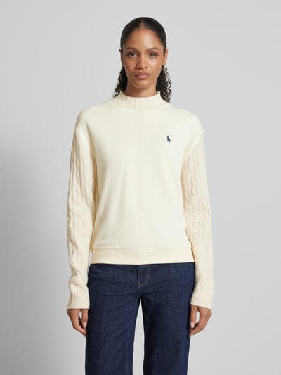 Peek & Cloppenburg Polo Ralph LaurenSweatshirt Mit Gerippten Abschlüssen In Ecru