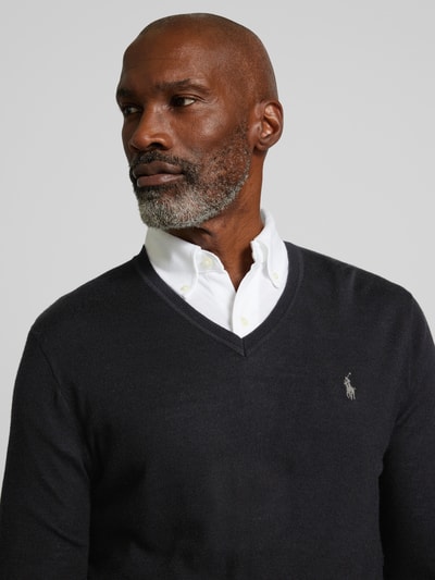 Peek & Cloppenburg Polo Ralph LaurenWollpullover Mit Logo-Stitching In Black
