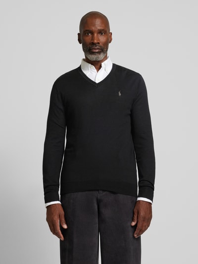 Peek & Cloppenburg Polo Ralph LaurenWollpullover Mit Logo-Stitching In Black