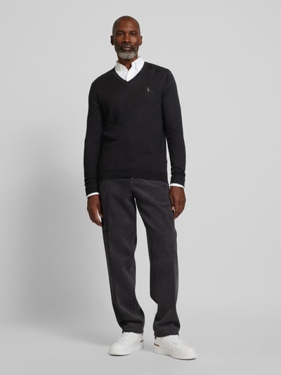 Peek & Cloppenburg Polo Ralph LaurenWollpullover mit Logo-Stitching in black