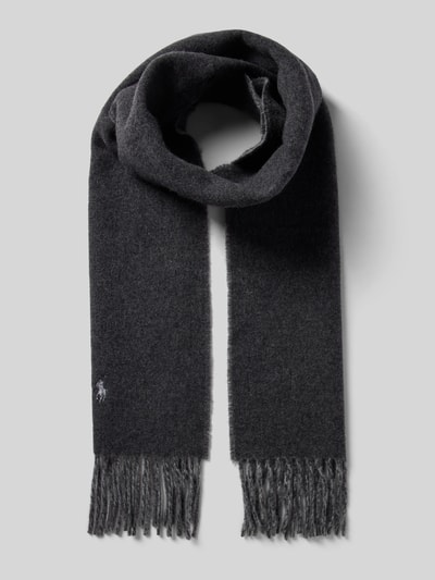 Peek & Cloppenburg Polo Ralph LaurenWollschal mit Logo-Stitching in anthrazit