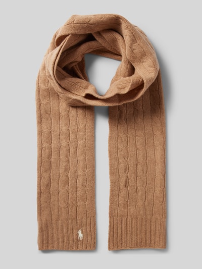 Peek & Cloppenburg Polo Ralph LaurenWollschal mit Logo-Stitching in camel