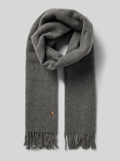 Peek & Cloppenburg Polo Ralph LaurenWollschal mit Logo-Stitching in mittelgrau melange