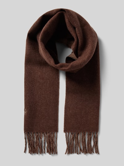 Peek & Cloppenburg Polo Ralph LaurenWollschal Mit Logo-Stitching In Mittelbraun