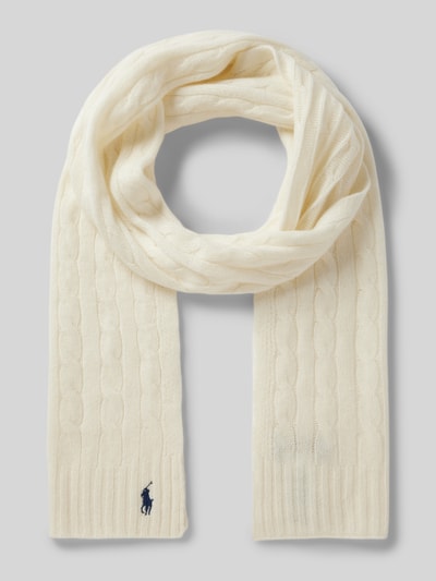 Peek & Cloppenburg Polo Ralph LaurenWollschal mit Logo-Stitching in offwhite