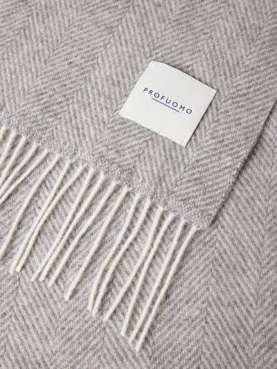 Peek & Cloppenburg ProfuomoSchal Aus Wolle Mit Label-Patch In Hellgrau