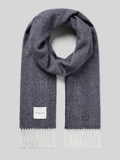 Peek & Cloppenburg ProfuomoSchal aus Wolle mit Label-Patch in marine