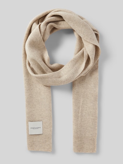 Peek & Cloppenburg ProfuomoWollschal mit Label-Patch in beige melange