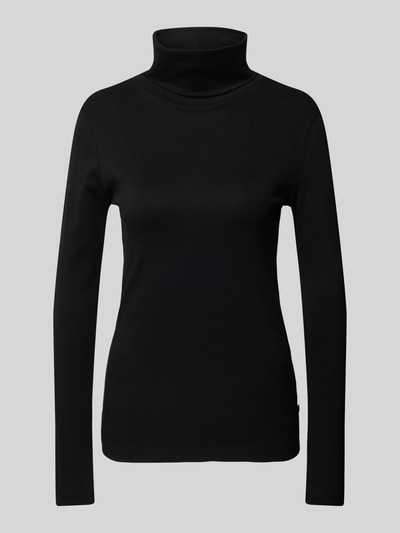 Peek & Cloppenburg QSLongsleeve Mit Geripptem Rundhalsausschnitt Modell 'Rolli' In Black