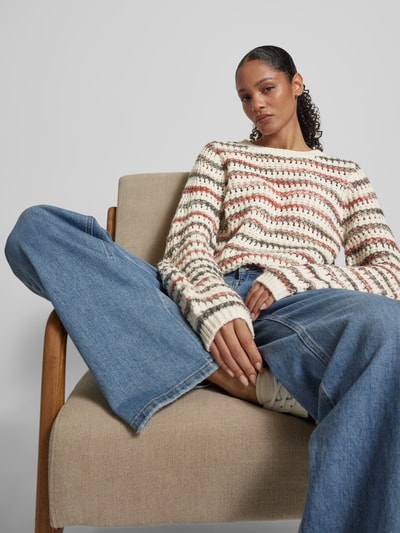 Peek & Cloppenburg QSStrickpullover Mit Gerippten Abschlüssen In Weiss