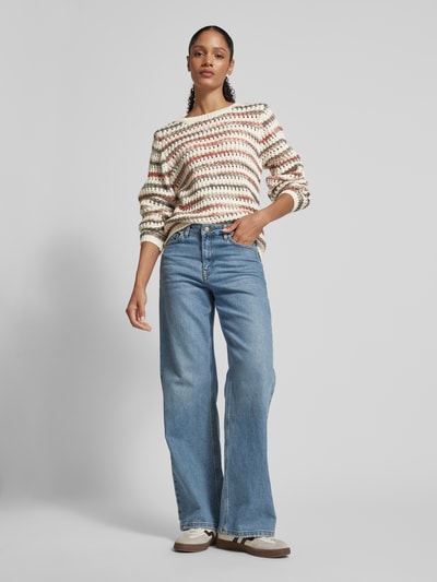 Peek & Cloppenburg QSStrickpullover mit gerippten Abschlüssen in weiss