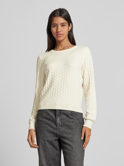 Peek & Cloppenburg QSStrickpullover Mit Strukturmuster In Weiss