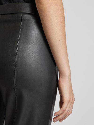 Peek & Cloppenburg Raffaello RossiRegular Fit Hose In Lederoptik Im Verkürztem Schnitt Modell 'MACY' In Black