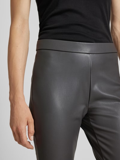 Peek & Cloppenburg Raffaello RossiRegular Fit Hose In Lederoptik Im Verkürztem Schnitt Modell 'MACY' In Dunkelgrau