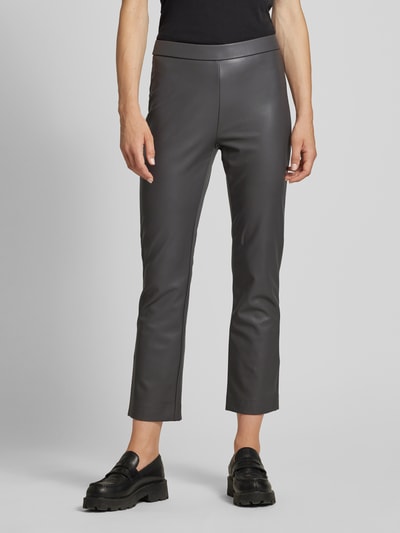 Peek & Cloppenburg Raffaello RossiRegular Fit Hose In Lederoptik Im Verkürztem Schnitt Modell 'MACY' In Dunkelgrau