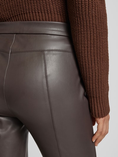 Peek & Cloppenburg Raffaello RossiSkinny Fit Hose In Leder-Optik In Dunkelbraun