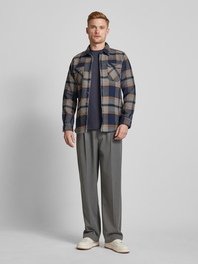 Peek & Cloppenburg RAGMANT-Shirt mit geripptem Rundhalsausschnitt in marine