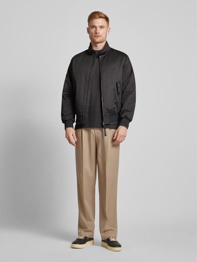 Peek & Cloppenburg RAGMANT-Shirt mit geripptem Rundhalsausschnitt in black