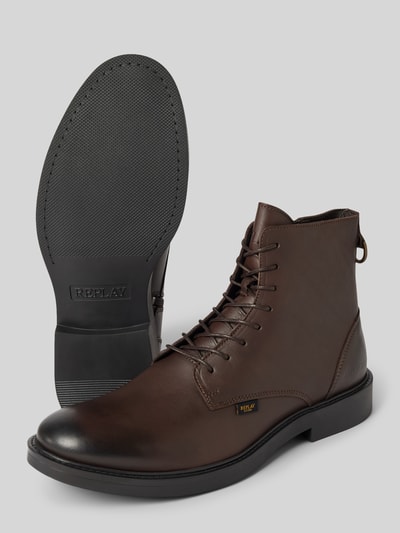 Peek & Cloppenburg ReplayBoots Aus Leder Mit Reißverschluss Modell 'MILES' In Dunkelbraun