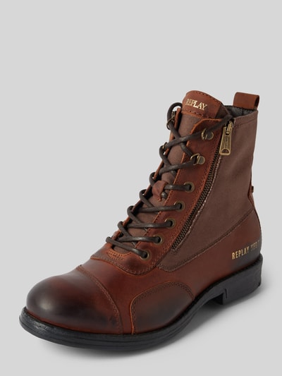 Peek & Cloppenburg ReplayBoots Mit Reißverschluss Modell 'PACK BIKER' In Cognac