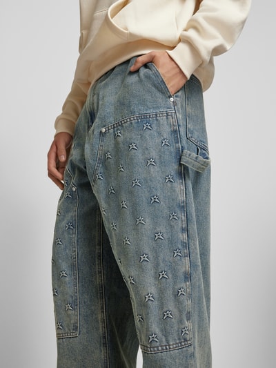 Peek & Cloppenburg REVIEWBaggy Fit Jeans Mit Motiv-Stitching In Blau