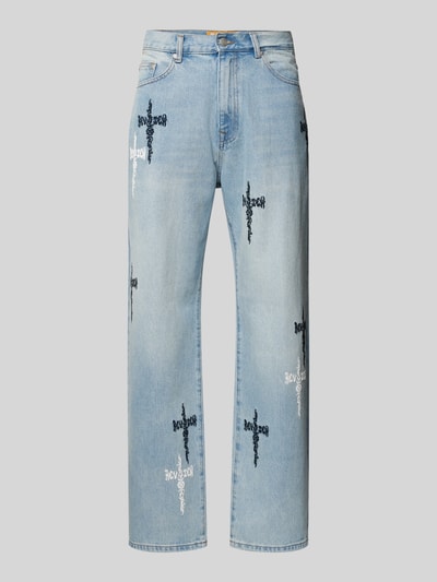 Peek & Cloppenburg REVIEWBaggy Jeans Mit Kreuz-Stickerei In Blau