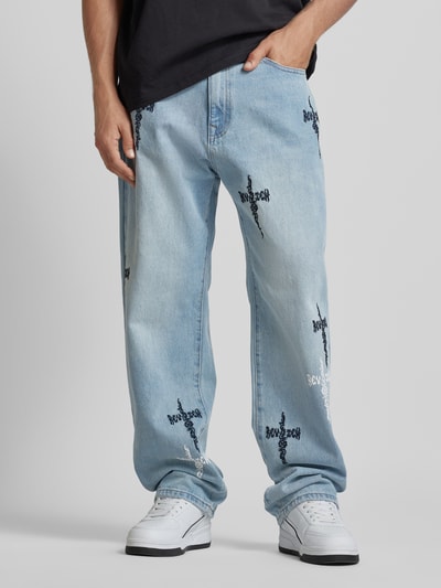 Peek & Cloppenburg REVIEWBaggy Jeans Mit Kreuz-Stickerei In Blau