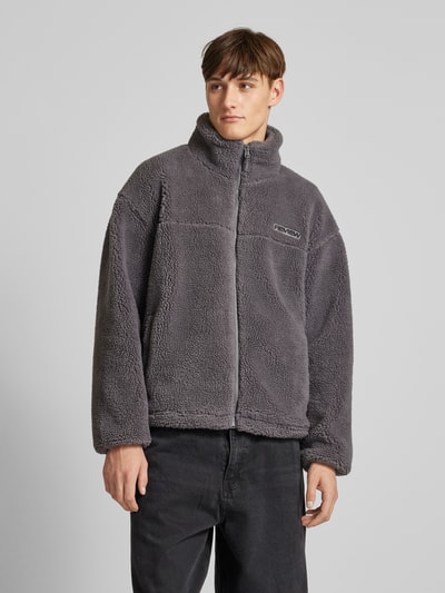 Peek & Cloppenburg REVIEWFleecejacke Mit Label-Detail In Dunkelgrau