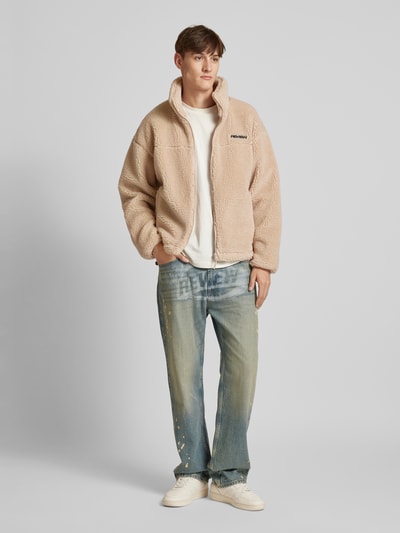 Peek & Cloppenburg REVIEWFleecejacke mit Label-Detail in ecru