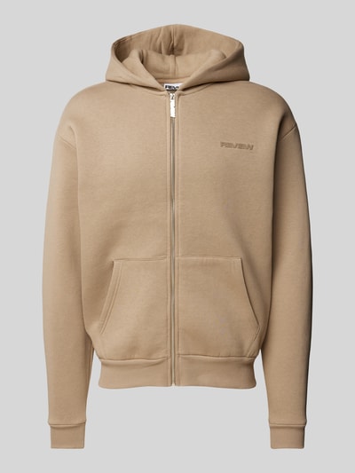Peek & Cloppenburg REVIEWOversized Sweatjacke mit Label-Print in taupe
