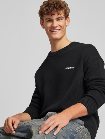 Peek & Cloppenburg REVIEWStrickpullover Mit Gerippten Abschlüssen In Black