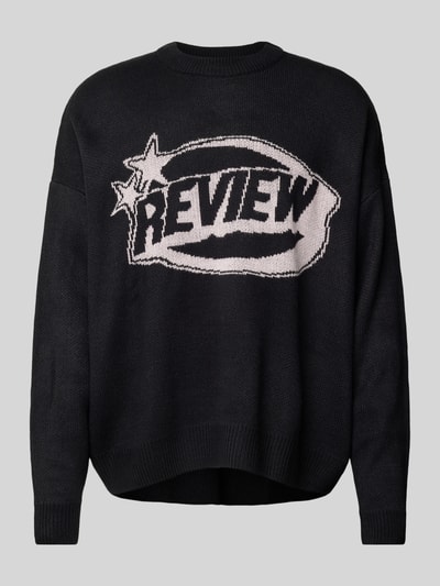 Peek & Cloppenburg REVIEWStrickpullover mit Label-print in black