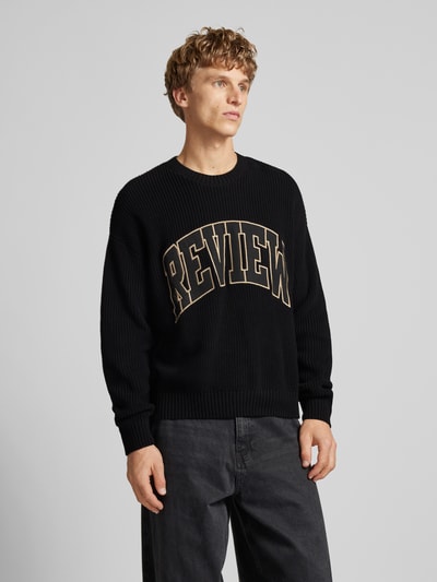 Peek & Cloppenburg REVIEWStrickpullover Mit Label-Stitching In Black