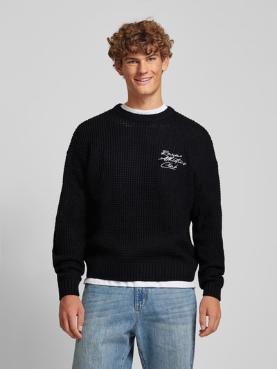 Peek & Cloppenburg REVIEWStrickpullover Mit Label-Stitching In Black