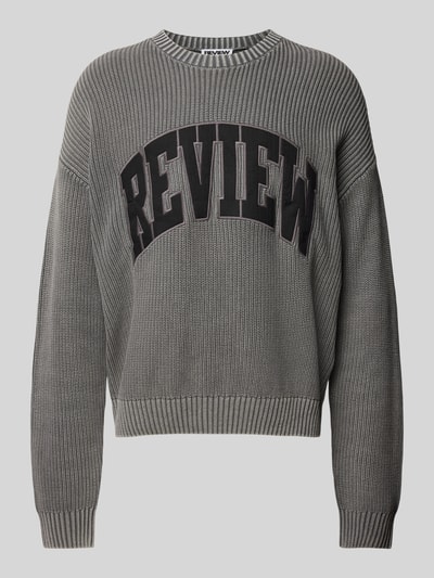 Peek & Cloppenburg REVIEWStrickpullover Mit Label-Stitching In Dunkelgrau