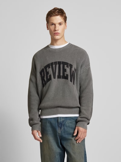 Peek & Cloppenburg REVIEWStrickpullover Mit Label-Stitching In Dunkelgrau