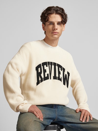 Peek & Cloppenburg REVIEWStrickpullover Mit Label-Stitching In Ecru