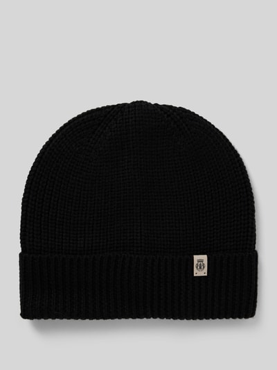 Peek & Cloppenburg RoecklBeanie mit Label-Detail Modell 'Pure Merino' in black